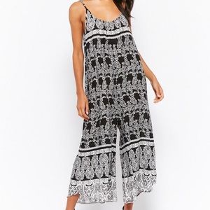 Ornate Black/White Culotte Jumpsuit